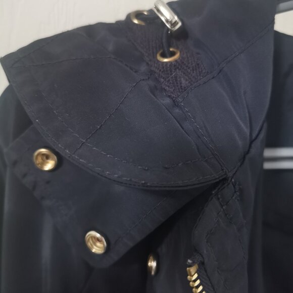 Zara Navy Blue Waterproof Bomber Jacket with Hood - Picture 10 of 10
